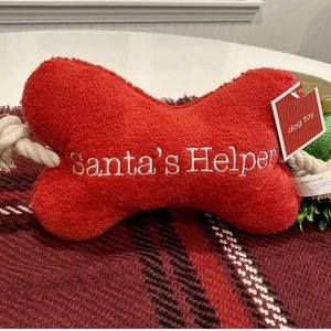 NWT Target Exclusive Christmas Dog Toy Santa’s Helper Squeaky Plush Ropes Cute!